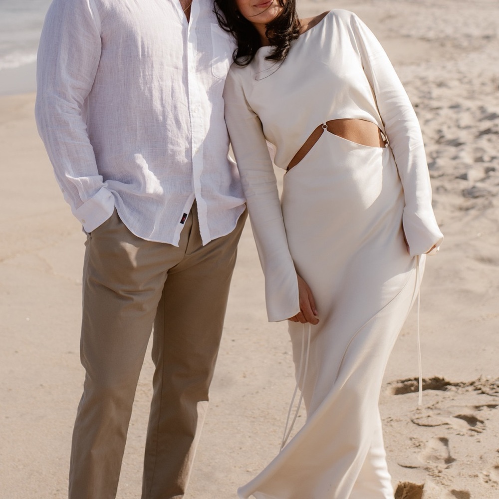 White long sleeve maxi dress